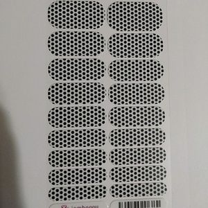Jamberry White and Black Polka